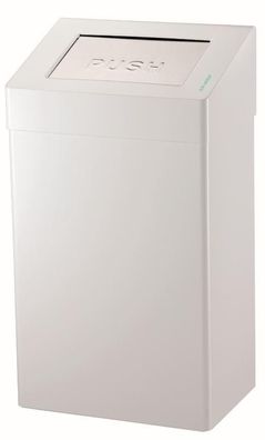 Abfallbehälter Serie Omega Edelstahl weiß 50 l