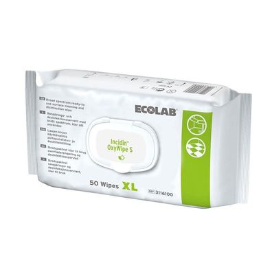 Incidin OxyWipes S XL 50 Tücher 25x37cm