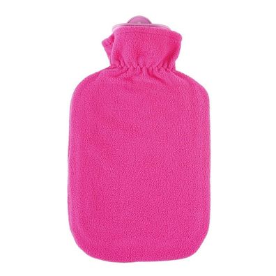 Fleecebezug Kunterbunt candypink mit Wärmflasche 2 l