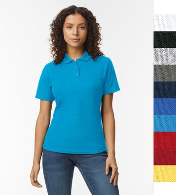 Gildan Damen Poloshirt Deluxe Softstyle Double Pique Baumwolle S-2XL 64800L NEU
