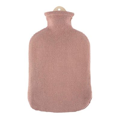 Strickbezug Baumwolle mit Wärmflasche altrosa 2 l