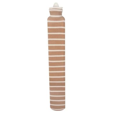Wärmflasche mit Strickbezug Erdstreifen
