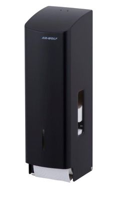 WC-Papierspender Serie Alpha Edelstahl schwarz für 3 Rollen