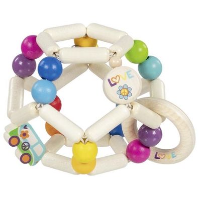 Goki Greifling Elastik Regenbogenball Van Motorik Spielzeug Holz Baby 65361