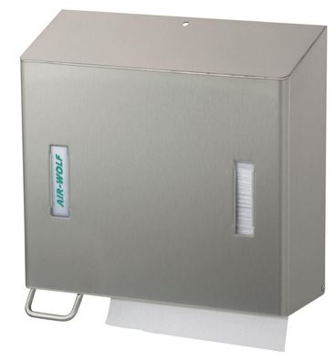 Seifen- und Papierhandtuchspender Omega Spender links