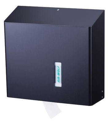 WC-Papierspender Omega Edelstahl mattschwarz für 4 Rollen