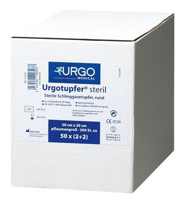 Urgotupfer steril pflaumengroß 20 x 20 cm ( 2 + 3 ) 200 Stück
