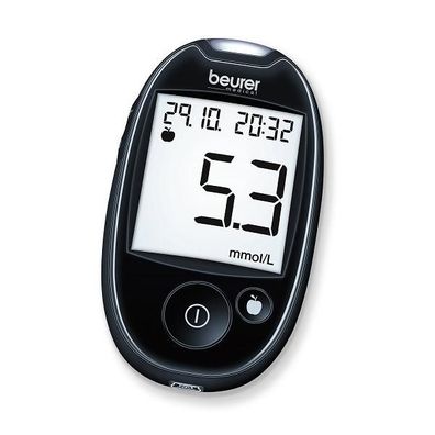 Beurer Blutzuckermessgerät GL44 Set mmol/L black