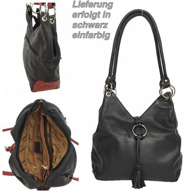 CLM' Leder-Shopper mittel, Metallringe
