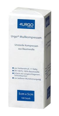 Urgo Mullkompressen unsteril 10 x 10 cm 100 Stück