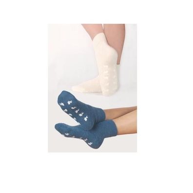 Wärmesocken Angora Rutschnoppen Schuhgröße 39-41 jeansblau