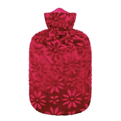Flauschbezug mit Wärmflasche 2 l Brombeere