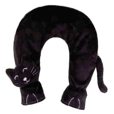 Nackenwärmflasche mit Flauschbezug Katze schwarz