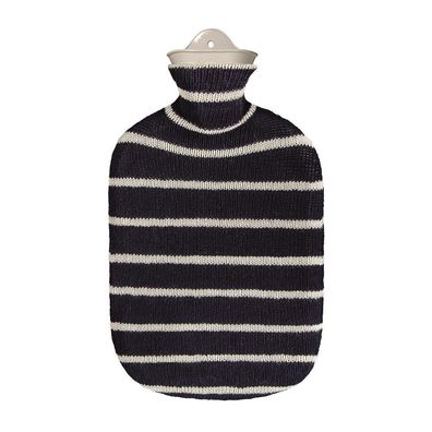 Wärmflasche mit Strickbezug 2 L marine