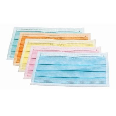 Med Comfort Mundschutz 3-lagig Farb-Mix 50 Stück