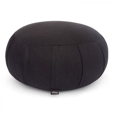 Meditationskissen Zafu Classic Dinkelfüllung Bezug schwarz