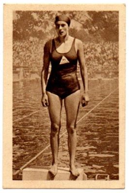 Schwimmerin Frohn Olympiasiegerin Altes Sammel Foto Bild von 1933 Trading Card