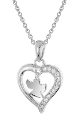 trendor Schmuck Damen-Kette Herz Mit Engel 925 Silber Rhodiniert 28400