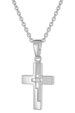 trendor Schmuck Kinder-Halskette Mit Kleinem Kreuz 925 Silber Rhodiniert 28402