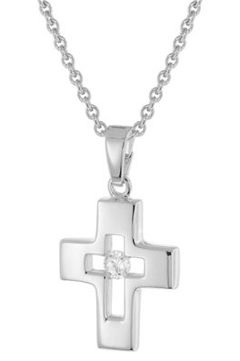 trendor Schmuck Kinder-Halskette Mit Kreuz 925 Silber Rhodiniert 28404