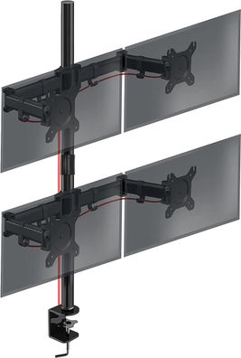 Duronic DMT254 Monitorhalterung 4 Bildschirme höhenverstellbar drehbar
