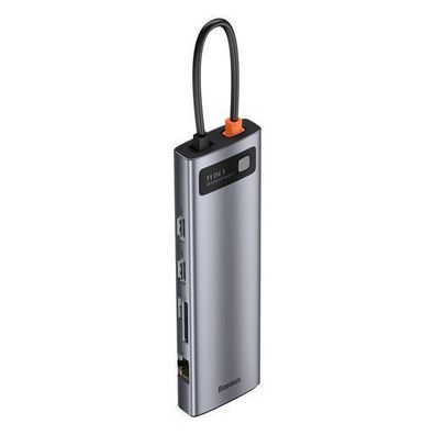 Baseus 11-in-1 USB-C Hub - 3x USB 3.2, 100W PD, AUX, VGA, 2x HDMI 4K, TF/SD Kart
