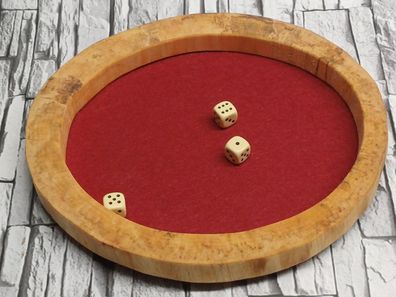 I7 Würfelbrett Holz Würfel Filz Würfelteller Filzbelag groß Würfelspiel