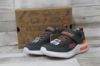 Skechers Kinder Kletthalbschuh mit Stretchsenkel grau/orange