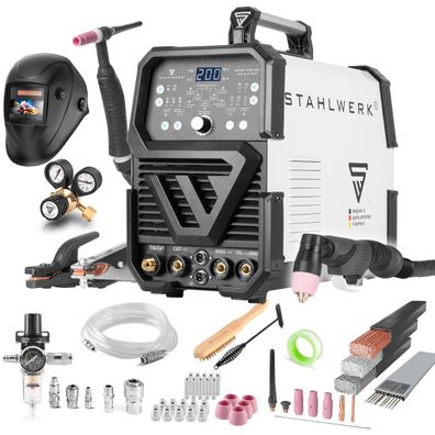 Stahlwerk 4-in-1 Kombi-Schweißgerät AC/DC WIG 200 Puls D CUT Vollausstattung