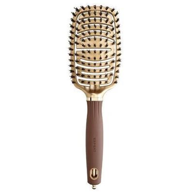 Olivia Garden Profi-Thermobuerste in Gold und Braun fuer effizientes Haarstyling
