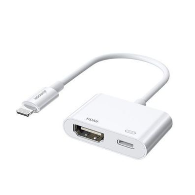 Joyroom Lightning-zu-HDMI Adapter, Weiss, FullHD 1080p, 60Hz, Ladefunktion, Kompa
