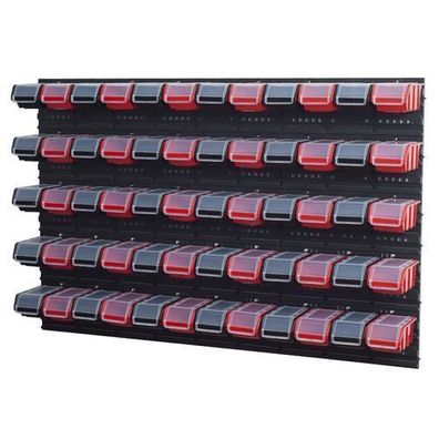 Stapelboxen Wandregal Sichtlagerkästen 6 x Wandregal Lagersystem 60 Boxen bunt