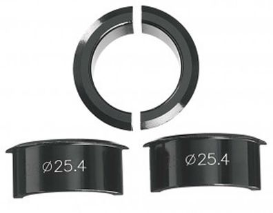 Hülsen-Set Ergotec schwarz Alu, für Vorbauten (31,8mm auf 25,4mm)