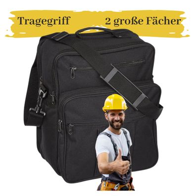GlücksNugget Messenger Bag - Hochformat Arbeitstasche, schwarz, 20L, wasserabweisend