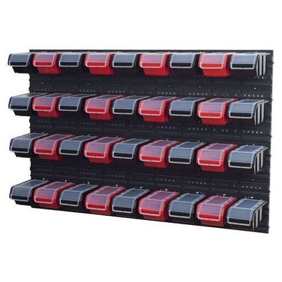 Stapelboxen Wandregal Sichtlagerkästen 8 x Wandregal Lagersystem 48 Boxen bunt