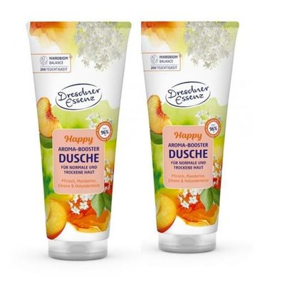 2x 250 ml Dresdner Essenz Aroma-Booster Duschgel Happy
