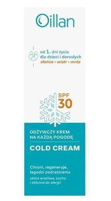 Oillan Naehrende Wettercreme SPF30 fuer empfindliche Haut ab Geburt, 50 ml