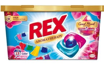 Rex Aromatherapie Waschmittelkapseln fuer bunte und dunkle Textilien, Orchideendu