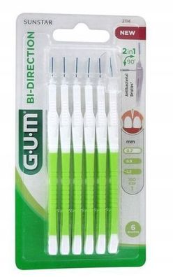 Sunstar Gum Interdentalbuersten Zylinderform 0,7mm - 6 Stueck, Beidseitig Verwendb