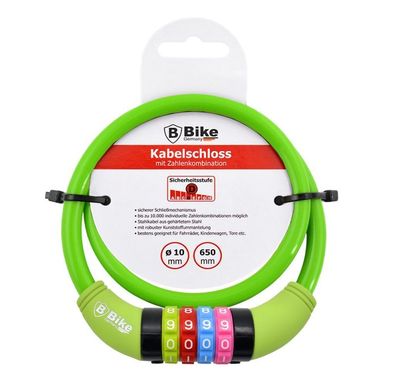 Kinder Fahrradschloss Zahlenschloss Kabelschloss Panzerschloss 10 x 650 mm