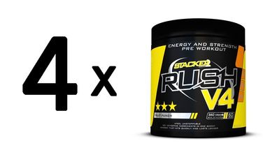 4 x Stacker2 Rush V4 (60 serv) Lemon Lime