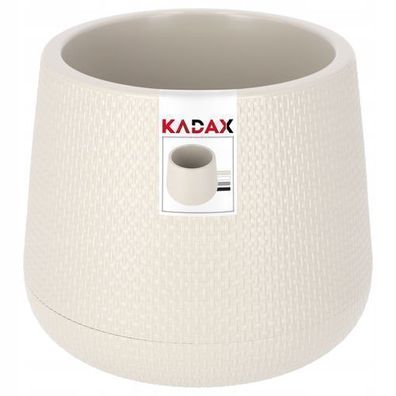 KADAX Blumentopf mit Untersetzer im Set, Pflanzentopf, oval, 23 cm, Beige