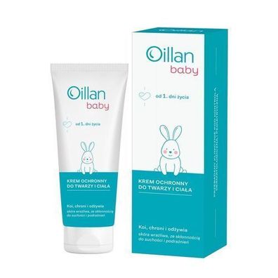 Oillan Baby Schutzcreme fuer Gesicht und Koerper, 75ml - Sanfte Pflege fuer empfind