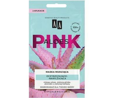 AA Aloe Pink, Reinigung & Feuchtigkeit, Brausende Maske, 2 x 4g
