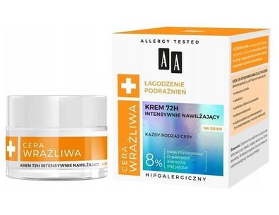 AA Cera Sensitiv, Intensiv Feuchtigkeitspflege Tagescreme 72h, 50 ml