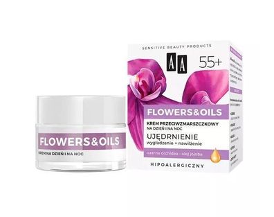AA Blumen & Olis 55+ Straffende Anti-Aging Tages- und Nachtcreme, 50 ml