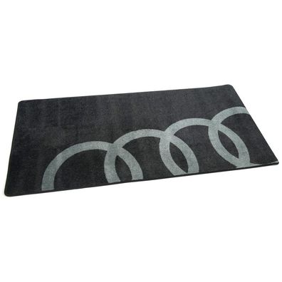 Original Audi Garagenteppich Ringe Logo Teppich 67x140cm Veloursteppich 85E087703