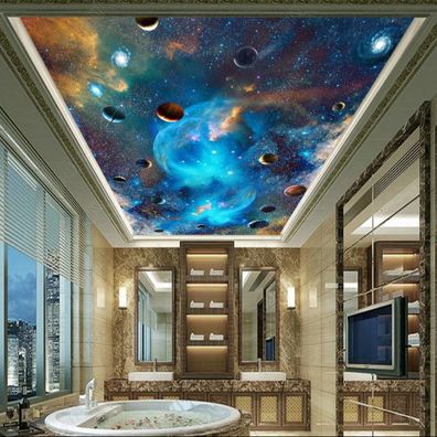 Vlies Fototapeten Dachtapeten Dachbilder Decke 3D Sternenhimmel Planet 11927