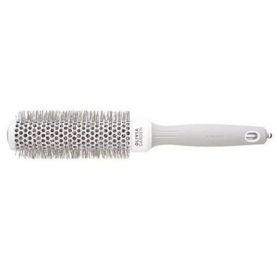 Olivia Garden Expert Foehn Stylingbuerste mit welligen Borsten, 35mm, Weiss/Grau fue