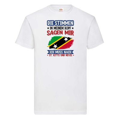 St. Kitts und Nevis | Urlaub | Stimmen in meinem Kopf v2 T-Shirt Weiß